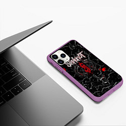 Чехол iPhone 11 Pro матовый Slipknot Rock Слипкнот Музыка Рок Гранж, цвет: 3D-фиолетовый — фото 2