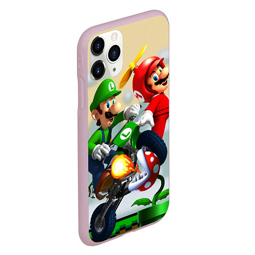 Чехол iPhone 11 Pro матовый MarioHelmet / 3D-Розовый – фото 2