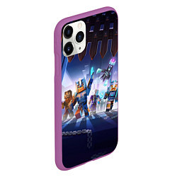 Чехол iPhone 11 Pro матовый MINECRAFT АРМИЯ КРИПЕРОВ, цвет: 3D-фиолетовый — фото 2