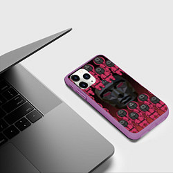 Чехол iPhone 11 Pro матовый ВЕДУЩИЙ С ОХРАННОЙ GUARDS, цвет: 3D-фиолетовый — фото 2