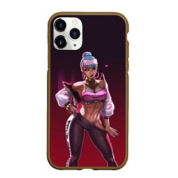 Чехол iPhone 11 Pro матовый League of Legends Qiyana, цвет: 3D-коричневый