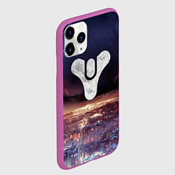 Чехол iPhone 11 Pro матовый ДЕСТИНИ ЗЕМЛЯ ХАБ, СТРАННИК НАД ГОРОДОМ, цвет: 3D-фиолетовый — фото 2