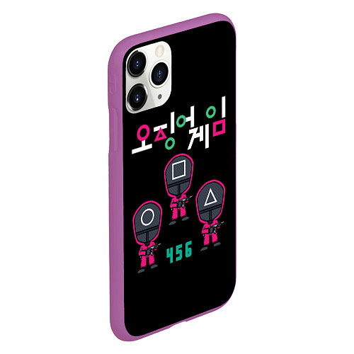 Чехол iPhone 11 Pro матовый ИГРА В КАЛЬМАРА 456 SQUID GAME / 3D-Фиолетовый – фото 2