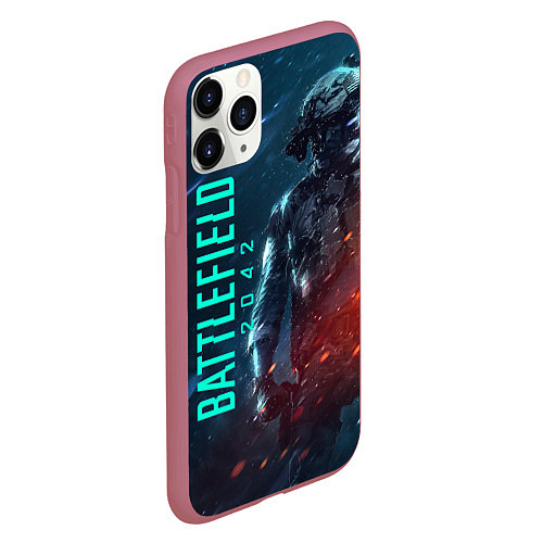 Чехол iPhone 11 Pro матовый BATTLEFIELD 2042 SOLDIER WARS / 3D-Малиновый – фото 2