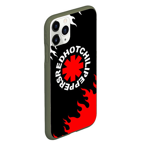 Чехол iPhone 11 Pro матовый RED HOT CHILI PEPPERS, RHCP / 3D-Темно-зеленый – фото 2