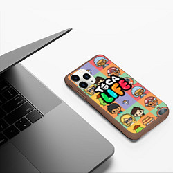 Чехол iPhone 11 Pro матовый Toca Life: Faces, цвет: 3D-коричневый — фото 2