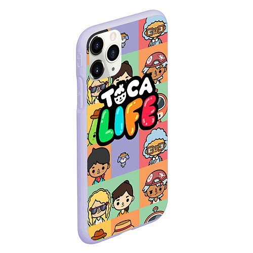 Чехол iPhone 11 Pro матовый Toca Life: Faces / 3D-Светло-сиреневый – фото 2