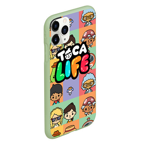 Чехол iPhone 11 Pro матовый Toca Life: Faces / 3D-Салатовый – фото 2