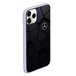 Чехол iPhone 11 Pro матовый Мерседес 3D плиты, цвет: 3D-светло-сиреневый — фото 2