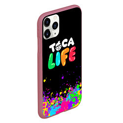 Чехол iPhone 11 Pro матовый Toca Life, цвет: 3D-малиновый — фото 2