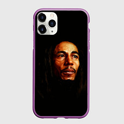 Чехол iPhone 11 Pro матовый Bob Marley Art, цвет: 3D-фиолетовый