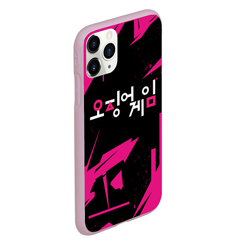 Чехол iPhone 11 Pro матовый БРЫЗГИ ИГРА В КАЛЬМАРА / 3D-Розовый – фото 2