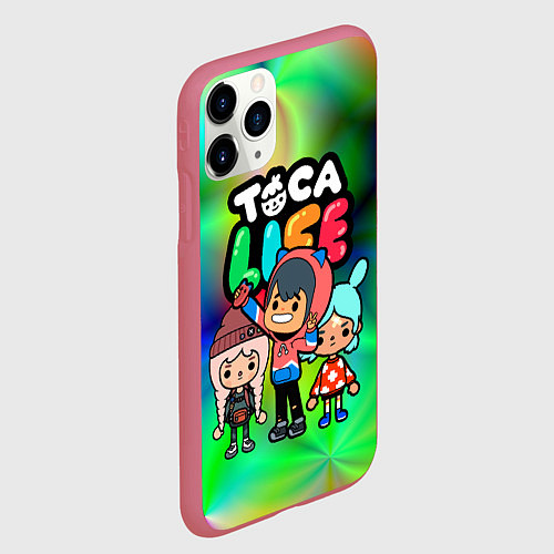 Чехол iPhone 11 Pro матовый Toca Life / 3D-Малиновый – фото 2