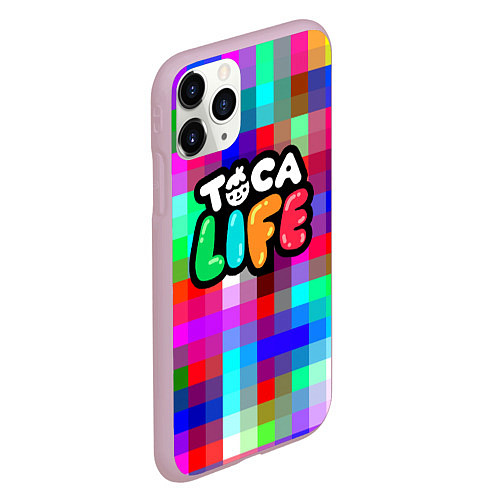 Чехол iPhone 11 Pro матовый Toca Life: Pixels / 3D-Розовый – фото 2