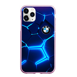 Чехол iPhone 11 Pro матовый BMW LOGO 3Д ПЛИТЫ ГЕОМЕТРИЯ