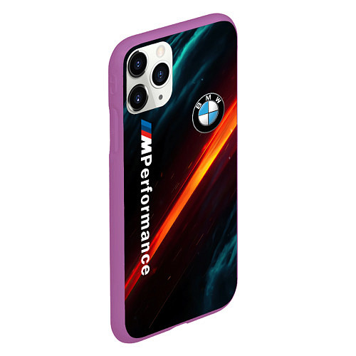 Чехол iPhone 11 Pro матовый BMW M PERFORMANCE NEON БМВ М НЕОН / 3D-Фиолетовый – фото 2