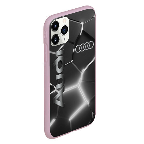 Чехол iPhone 11 Pro матовый AUDI GREY 3D ПЛИТЫ / 3D-Розовый – фото 2