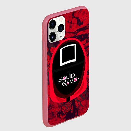 Чехол iPhone 11 Pro матовый Игра в кальмара BIG / 3D-Малиновый – фото 2