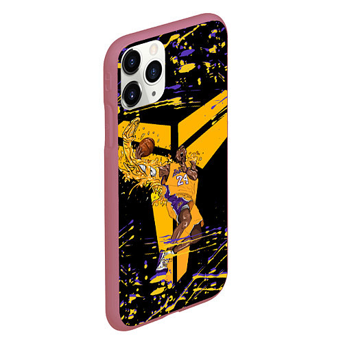 Чехол iPhone 11 Pro матовый Los angeles lakers NBA / 3D-Малиновый – фото 2