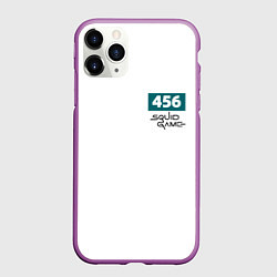Чехол iPhone 11 Pro матовый Игра в кальмара, номер 456, цвет: 3D-фиолетовый