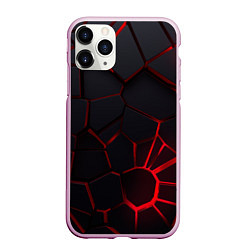 Чехол iPhone 11 Pro матовый Адские 3D плиты 3Д геометрия плиты, цвет: 3D-розовый