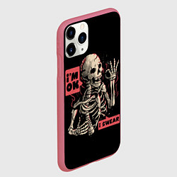 Чехол iPhone 11 Pro матовый Я В Порядке Im Ok, цвет: 3D-малиновый — фото 2