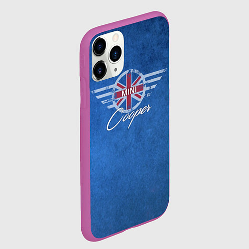 Чехол iPhone 11 Pro матовый Логотип Mini / 3D-Фиолетовый – фото 2