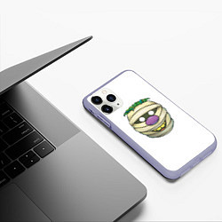 Чехол iPhone 11 Pro матовый Улыбающейся голова мумии, цвет: 3D-светло-сиреневый — фото 2