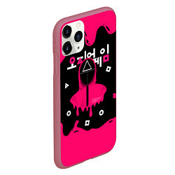 Чехол iPhone 11 Pro матовый Игра в кальмара стража под прикрытием, цвет: 3D-малиновый — фото 2