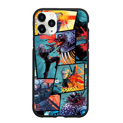 Чехол iPhone 11 Pro матовый Ведьмак The Witcher комикс, цвет: 3D-черный