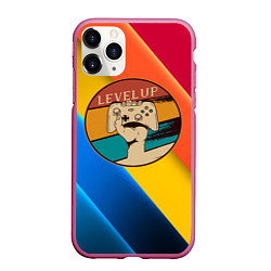 Чехол iPhone 11 Pro матовый Джойстик Level Up, цвет: 3D-малиновый