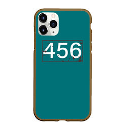Чехол iPhone 11 Pro матовый Игрок в кальмара 456, цвет: 3D-коричневый