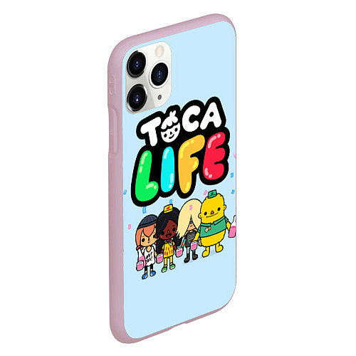 Чехол iPhone 11 Pro матовый Toca Life: Logo / 3D-Розовый – фото 2