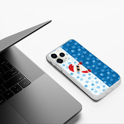 Чехол iPhone 11 Pro матовый С Новым Годом дед мороз, цвет: 3D-белый — фото 2