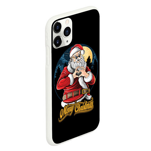 Чехол iPhone 11 Pro матовый Дед Мороз с Любовью / 3D-Белый – фото 2
