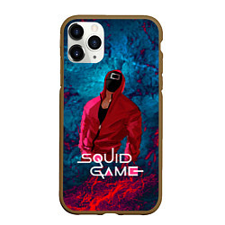 Чехол iPhone 11 Pro матовый Сериал Squid game Игра в кальмара, цвет: 3D-коричневый