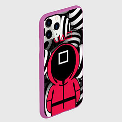 Чехол iPhone 11 Pro матовый Игра в кальмара 3D, цвет: 3D-фиолетовый — фото 2