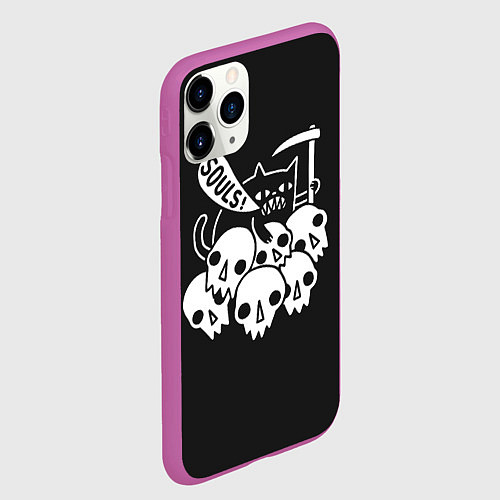 Чехол iPhone 11 Pro матовый Кот - Жнец / 3D-Фиолетовый – фото 2