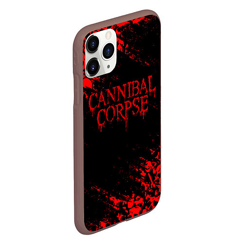 Чехол iPhone 11 Pro матовый CANNIBAL CORPSE КРАСНЫЕ ЧЕРЕПА / 3D-Коричневый – фото 2