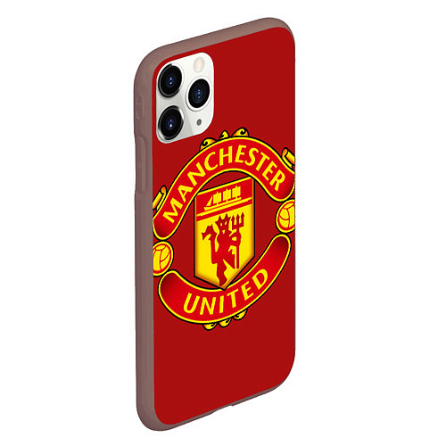 Чехол iPhone 11 Pro матовый Manchester United F C / 3D-Коричневый – фото 2