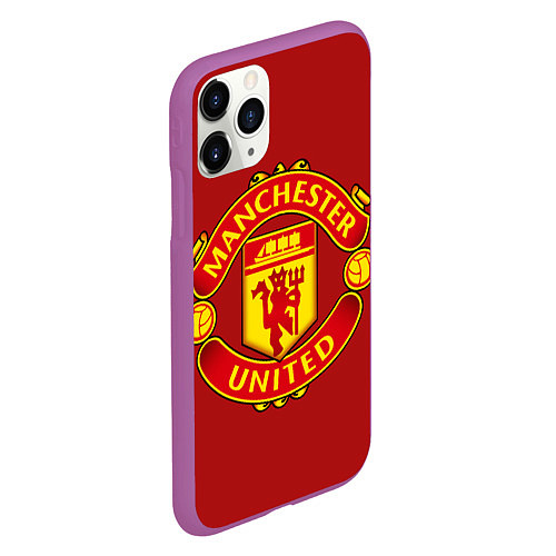 Чехол iPhone 11 Pro матовый Manchester United F C / 3D-Фиолетовый – фото 2