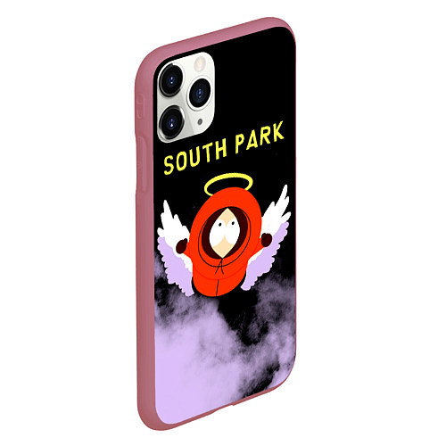 Чехол iPhone 11 Pro матовый Кенни реально умер Южный парк / 3D-Малиновый – фото 2