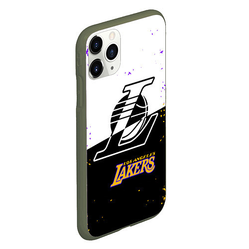 Чехол iPhone 11 Pro матовый Коби Брайант Los Angeles Lakers, / 3D-Темно-зеленый – фото 2