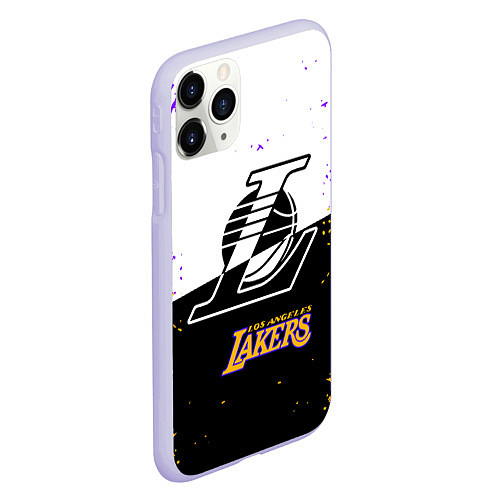 Чехол iPhone 11 Pro матовый Коби Брайант Los Angeles Lakers, / 3D-Светло-сиреневый – фото 2