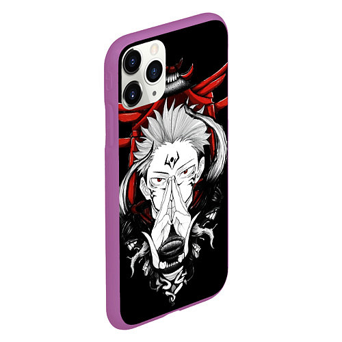 Чехол iPhone 11 Pro матовый ЗАКЛИНАНИЕ ИТАДОРИ СУКУНА / 3D-Фиолетовый – фото 2