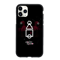 Чехол iPhone 11 Pro матовый ИГРА В КАЛЬМАРА СИМВОЛЫ SQUID GAME, цвет: 3D-черный