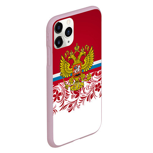 Чехол iPhone 11 Pro матовый Российский герб / 3D-Розовый – фото 2