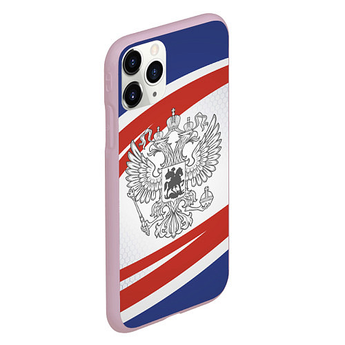 Чехол iPhone 11 Pro матовый Герб России / 3D-Розовый – фото 2