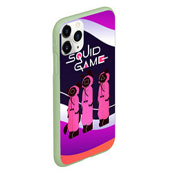 Чехол iPhone 11 Pro матовый Трое из сериала Игра в кальмара, цвет: 3D-салатовый — фото 2