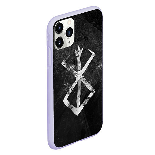 Чехол iPhone 11 Pro матовый BERSERK LOGO GRUNGE / 3D-Светло-сиреневый – фото 2